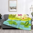 thumbnail image 2 of Disketp Two Frogs Are Sitting On Water Lilies Flannel Blankets - Thick and Warm Blanket for Winter, Soft Fuzzy Plush King Blanket for All Seasons-80"x60", 2 of 6