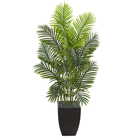 Nearly Natural 5.5' Paradise Palm Artificial Tree in Square Planter, Green