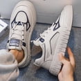 thumbnail image 5 of NOKIO Men's Fashion Sneakers Comfortable Breathable Casual Shoes 𝖫a𝖼e Up Platform Walking Shoes Outdoor Round Toe Sport Shoes Soft Sole Running Shoes for Back to College, 5 of 5