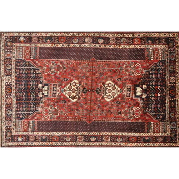 Ahgly Company Indoor Rectangle Traditional Saffron Red Persian Area Rugs, 5' x 8'