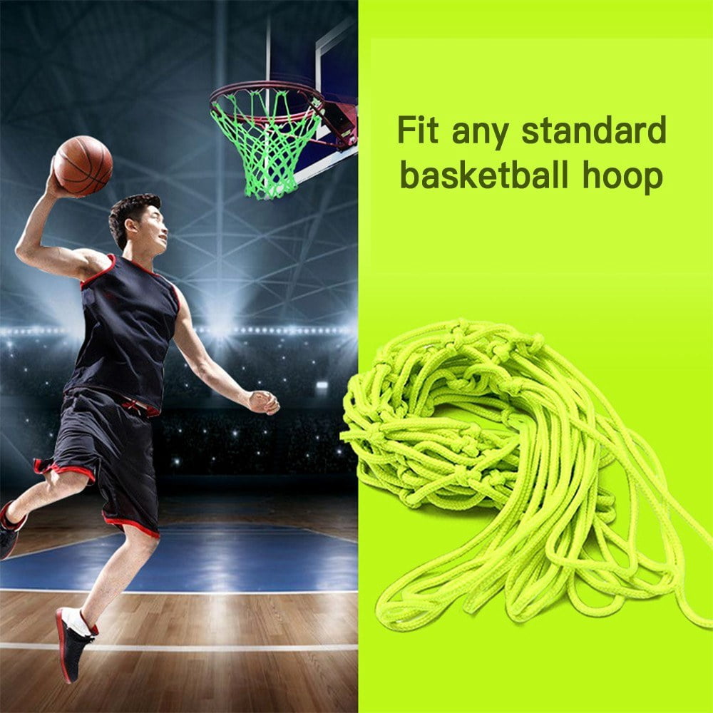 Nylon Glowing Basketball Net Standard Size 12 Loops Nightlight