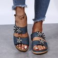 thumbnail image 2 of Slippers for Women,Trendy Slippers For Casual Wear Stylish Open Toe Design With Wedge Heel For Summer Activities Perfectly Paired,Womens Slippers,Navy,8.5, 2 of 9
