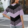 thumbnail image 6 of CIENVNSTG Womens T Shirts V Neck 3/4 Length Sleeve T Shirts Spring Summer Elbow Length Tops Basic Dressy Casual Workout Blouses 2026 Light Purple 3XL, 6 of 6