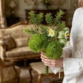 thumbnail image 4 of Ramo de bolas verdes artificiales Centro de mesa floral falso para boda, decoración del hogar, mesa de comedor, sala de estar, estilo moderno, 4 of 6