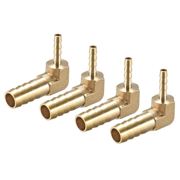 10mm to 4mm Barb Brass Hose Fitting 90 Degree Elbow Pipe Connector Coupler Tubing Adapter 4 pcs