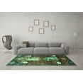thumbnail image 3 of Ahgly Company Machine Washable Indoor Rectangle Animal Turquoise Blue Traditional Area Rugs, 5' x 8', 3 of 4