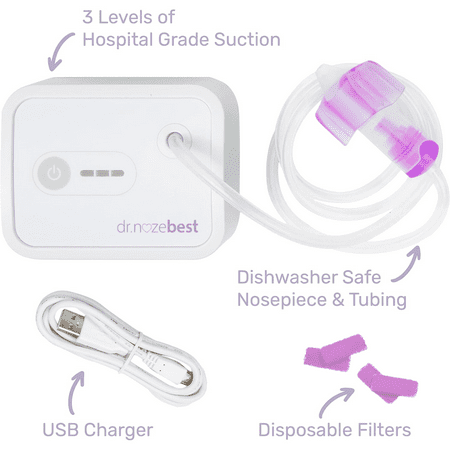 Dr. Noze Best NozeBot - Electric Baby Nasal Aspirator, Hospital Grade Suction, Pediatric Nose Sucker