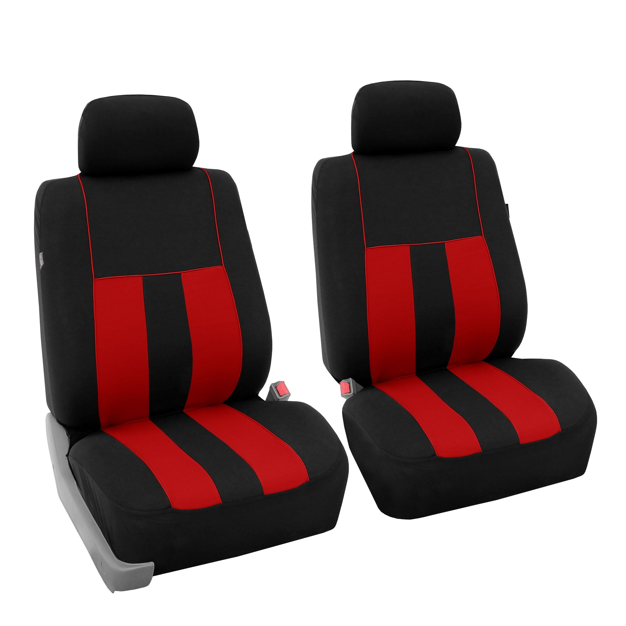 or Van Red/Black Color- Fit Most Car FH Group Striking Striped Seat Covers Airbag & Split Ready w Silicone Steering Wheel Cover Truck SUV 