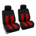 thumbnail image 2 of FH Group Striking Striped Seat Covers fro Auto, 2 Headrest Cover Full Set,  Black and Red, 2 of 6