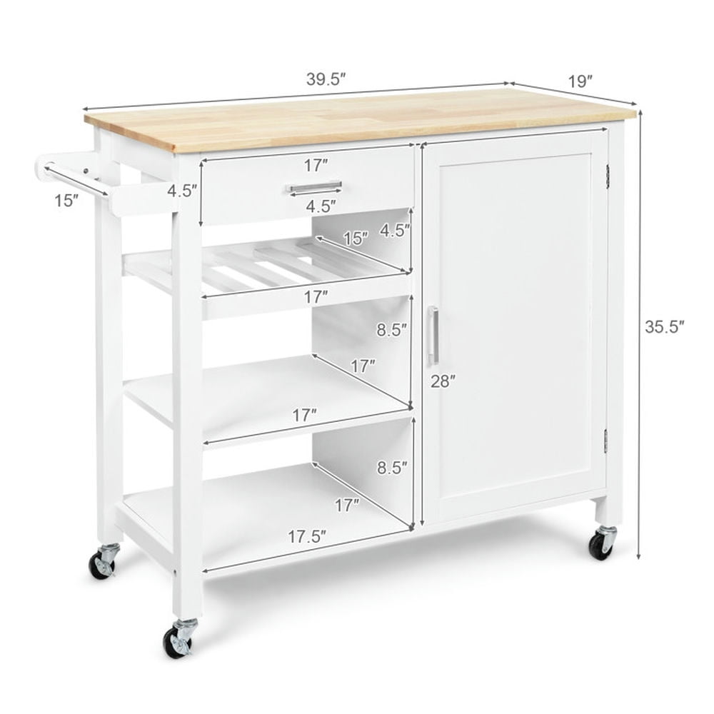 Finihen Rolling Cart, Kitchen Island Cart, Kitchen Island Cart Rolling Serving Cart Wood Trolley, for Kitchen, Dining Room, White Finihen Rolling Cart, Kitchen Island Cart, Kitchen Island Cart Rolling Serving Cart Wood Trolley, for Kitchen, Dining Room, White