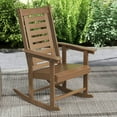 thumbnail image 2 of Yardi Yarda 2 Pieces Outdoor Rocking Chairs with Wide Armrests, HDPE Patio Rockers with 28" High Back, Brown, 2 of 11