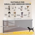 thumbnail image 3 of PawHut Retractable Dog Gate, Extends to 122" Wide, Mesh Pet Gate, 3 of 10