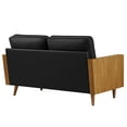 thumbnail image 6 of Loveseat Sofa, Black, Faux Leather, Living Room Lounge Cafe Lobby Hospitality Restaurant, Modern Contemporary, HB37268, 6 of 9