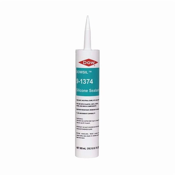 Dowsil Adhesive, 300 ml, Cartridge, Clear, Silicone Base, 9-1374 3119556