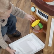 Step2 Lifestyle Custom Brown and White Kitchen includes 20 Piece Plastic Kitchen Playset