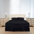 thumbnail image 4 of RUseeN Wrap Around Bed Skirts for King Beds 15" Drop, Black Adjustable Elastic Dust Ruffles Easy Fit Wrinkle & Fade Resistant Silky Luxurious Fabric Machine Washable, 4 of 6