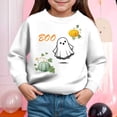 thumbnail image 2 of Ccpelsie Girls Oversized Sweatshirt Long Sleeve Crewneck Kids Lightweight Cute Pullover Tops(White,6Y), 2 of 4
