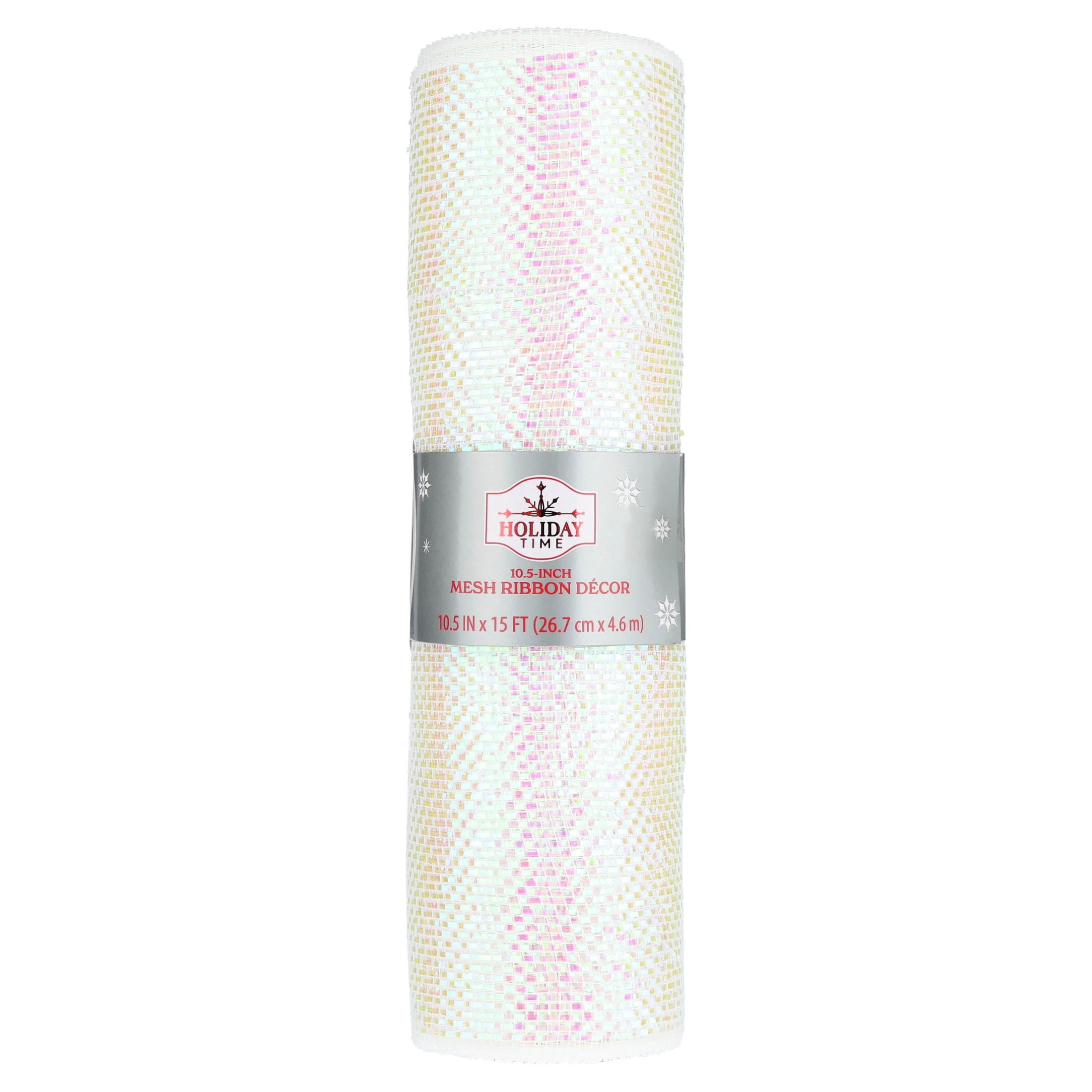 Iridescent Mesh Christmas Ribbon, 10.5" x 15', by Holiday Time