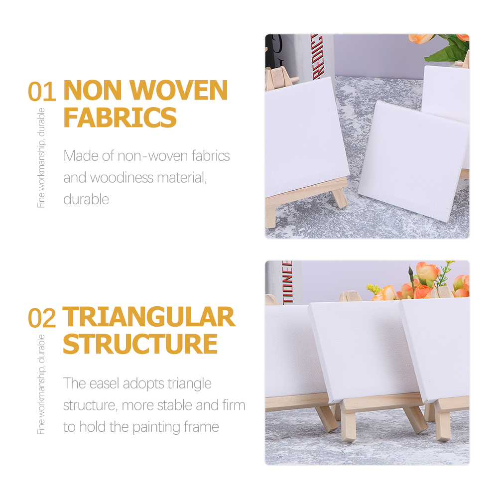 Arborister 18 Mini Canvases Set with Easel for Painting & Crafts