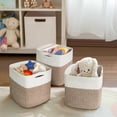 thumbnail image 6 of 11x11 Cube Storage Bin - 3 Pack Woven Storage Cubes Organizer, 11 Inch Cotton Rope Baskets for Organizing, Decorative Square Shelf Baskets Closet Bins, Toy Boxes for Boy, Dark Blue Decor, 6 of 8