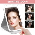 thumbnail image 4 of Travel Makeup Mirror &#*.&#Portable LED Lighted Makeup Mirror Rotation Touch Screen Vanity Mirror Color Dimmable Lighting Rechargeable Tabletop Folding Cosmetic Mirro, 4 of 6
