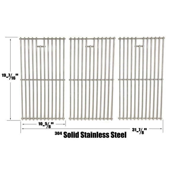 Replacement Stainless Cooking Grids For Presidents Choice GSS3220JS, GSS3220JSN, PC25762, PC25774 & 463268207, 463268806, 80005666, CG64PCI, 463268806 Set of 3