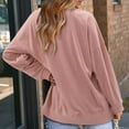 thumbnail image 4 of GigrtiJin Womens Plus Size Corduroy Shirts Long Sleeves Round- Neck Pullover Blouse Casual Loose Solid Color Basic Tops, 4 of 7
