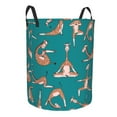thumbnail image 2 of Easygdp Giraffes Doing Various Yoga Large Dirty Clothes Hamper, Lightweight Storage Basket, Household Laundry Bag with Handle - Medium, 2 of 8