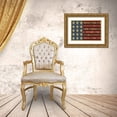 thumbnail image 3 of Reed, Tara 32x23 Gold Ornate Wood Framed with Double Matting Museum Art Print Titled - Patriotic Printer Block Flag, 3 of 4