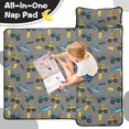 thumbnail image 4 of Monster Cartoon Truck Gray Pattern Teens Toddler Nap Mat with Pillow, Sleeping Mat Bag for Preschool Daycare 51"x22", 4 of 6