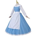 thumbnail image 3 of Women's Classic Princess Belle Blue  Maid Storybook Dress  - Elegant Village-Inspired Gown with Apron, 3 of 7