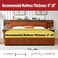thumbnail image 5 of Queen Size Bed Frame with Storage Drawers & Built-in Nightstands, Wood Bed Frame with Linen Upholstered Headboard, No Box Spring Needed, Ocher, 5 of 10