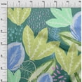 thumbnail image 3 of oneOone Georgette Viscose Dark Teal Green Fabric Tropical Leaves Sewing Fabric By The Yard Printed Diy Clothing Sewing Supplies 42 Inch Wide, 3 of 4