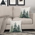 thumbnail image 3 of Christmas Trees Snowflake Pillow Covers 18x18 Inch 2 Pack Winter Forest Green Christmas Throw Pillow Covers Winter Holiday Pillowcases Cotton Linen Cushion Covers For Couch Bed Sofa Chair Car Decor, 3 of 6
