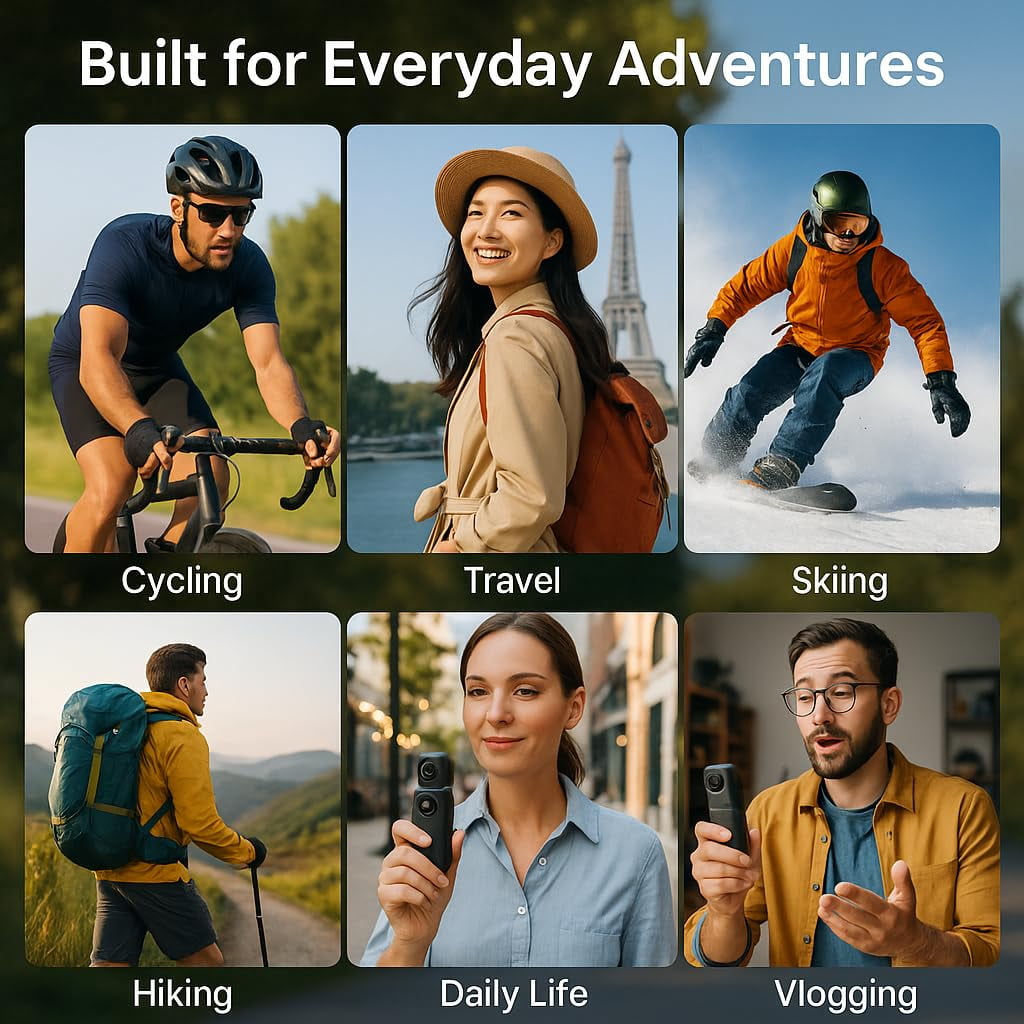 Acuvar 1080P Pocket Vlogging Camera with 3-Axis Gimbal Stabilizer, Handheld Portable Video Camera with WiFi, LCD Screen, Face Tracking, 360° Rotation & 64GB SD Card