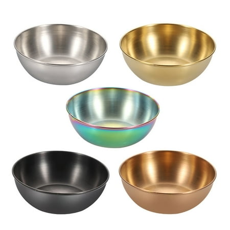

NUOLUX 5Pcs Stainless Steel Dipping Dishes Sauce Dipping Bowls Round Sauce Dishes