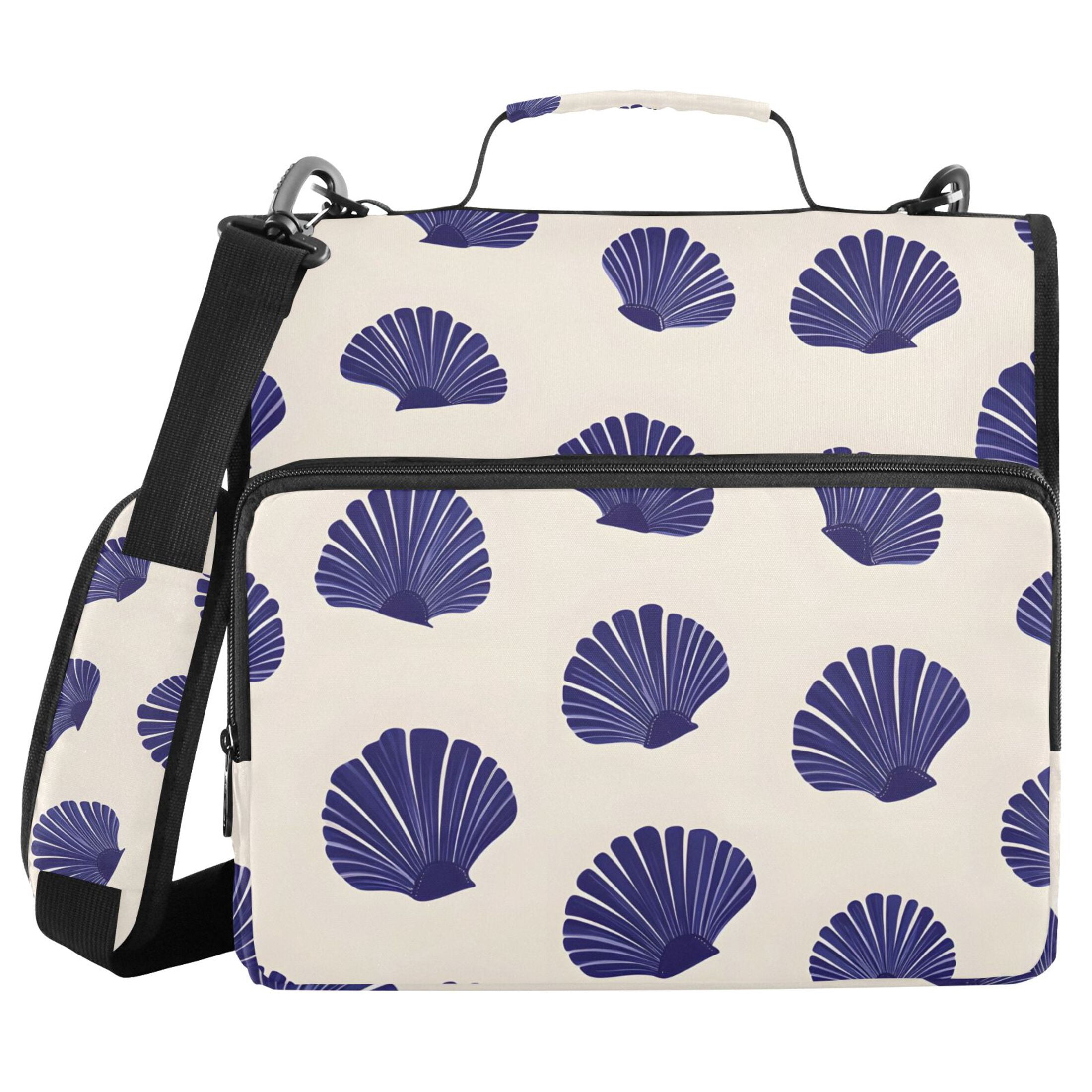 ALAZA Zipper Binder Retro Seashells 3 Ring Trapper Keeper File Folder Organizer Bag