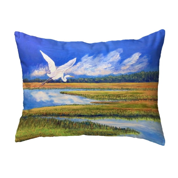 Betsy Drake NC1351 16 x 20 in. Flying Egret No Cord Pillow