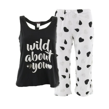 - Grumpy and Gorgeous Juniors Wild About You Black Capri Pajamas L