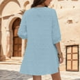thumbnail image 4 of PMUYBHF Female Womens Cardigan With Pockets And Buttons Women Cardigan Three Quarter Sleeve Open Front Lightweight Cardigan Casual Ruffles Cardigan S Sky Blue, 4 of 6