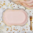 24Pack Pink Disposable Serving Trays, Gold Foil Polka Dotted Party