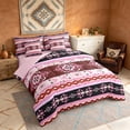 thumbnail image 2 of Manfei Damask Floral Full Size Bedding Sets, Baroque Flower Full Size Bed in a Bag, Pink and Brown, Pink Reversible 7pcs, 2 of 6
