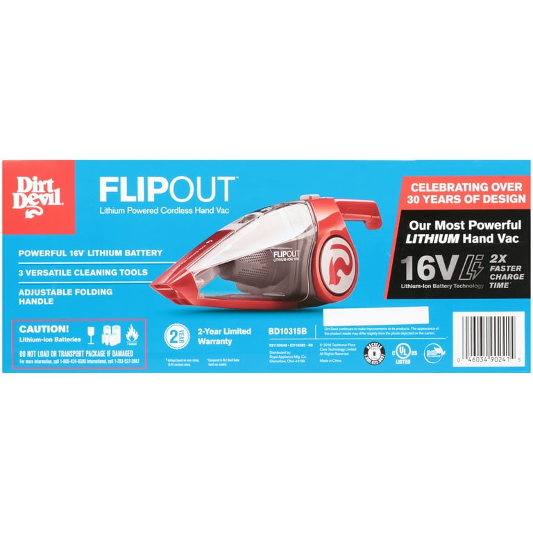 Dirt Devil Flipout 16V Lithium Cordless Hand Vacuum Cleaner, BD10315B 