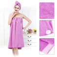 thumbnail image 2 of Greensen Ensemble de Bain Doux pour Femmes Serviette de Spa de Douche avec Bonnet de Séchage de Cheveux Réglable Turban pour Cheveux, 2 of 8