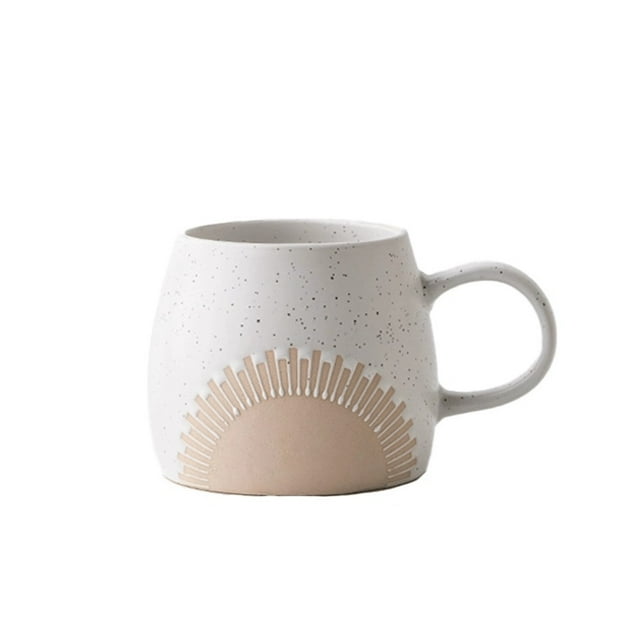 Juego de 1 taza de cerámica esmaltada con sésamo mate, capacidad de 15,22 oz, taza de café grande for oficina, for hombres y mujeres.