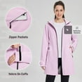 thumbnail image 4 of BALEAF Women's Long Rain Coat Packable Waterproof Windbreaker Lightweight Cycling Jacket with Hood Pastel purple XL, 4 of 7