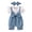 F025-Blue, variant on hengsof Newborn Baby Girl Clothes Short Sleeve Bow Romper One Piece Jumpsuit Fall Infant Outfits 1-18 Months