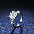 thumbnail image 1 of Anillo clásico de plata s925 con cuatro garras, anillo de diamantes Mosan de 3 quilates, anillo de diamantes con forma de corazón para mujer, anillo de bodas con forma de huevo de paloma, 1 of 5