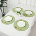 thumbnail image 6 of REGALWOVEN Farmhouse Placemats Set of 6 Woven Placemats for Dining Table Decor Indoor Outdoor Washable Kitchen Table Mat Wipe Clean Green 15x15in, 6 of 6