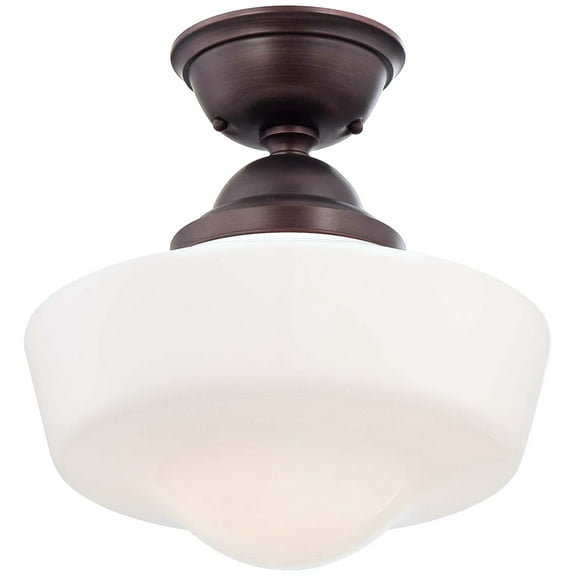 2257-576-Minka Lavery-1 Light Semi-Flush Mount in Traditional Style - 14.5 inches tall by 13.75 inches wide-Brushed Bronze Finish